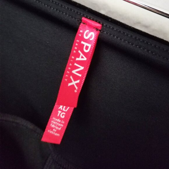 Spanx Black Velvet Velour Leggings XL High Waist Stretch Tummy Control Holiday - Picture 10 of 16